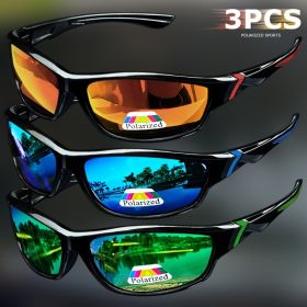1/3PCS Vintage Sports Sunglasses Men Women Fishing Running Cycling Mountaineering Sport Man Sun Glasses Anti-Glare UV400 (Lenses Color: 3PCS-1)