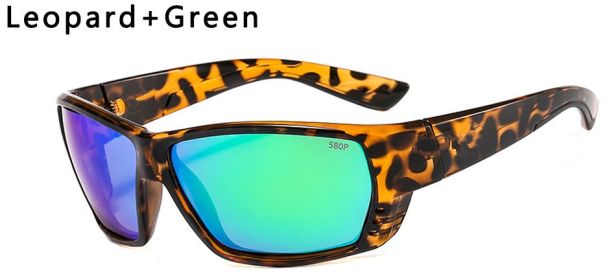 580P Tuna Alley Polarized Sunglasses Men Square Sunglasses For Men Fishing Eyewear Male Driving Sunglasses Oculos Travel Eyewear (Frame Color: With Packing, Lenses Color: Yi15)
