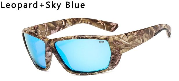 580P Tuna Alley Polarized Sunglasses Men Square Sunglasses For Men Fishing Eyewear Male Driving Sunglasses Oculos Travel Eyewear (Frame Color: With Packing, Lenses Color: Yi14)