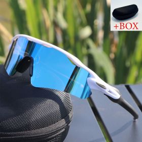 Sport Sunglasses Cycling Glasses +Box for Men Women TR90 Frame With HD Lens Anti-Glare For MTB Running Driving Fishing Men's (Lenses Color: K And Box)