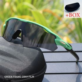 Sport Sunglasses Cycling Glasses +Box for Men Women TR90 Frame With HD Lens Anti-Glare For MTB Running Driving Fishing Men's (Lenses Color: D And Box)
