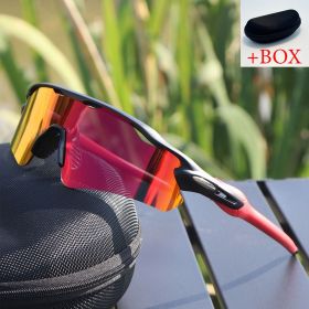 Sport Sunglasses Cycling Glasses +Box for Men Women TR90 Frame With HD Lens Anti-Glare For MTB Running Driving Fishing Men's (Lenses Color: L And Box)