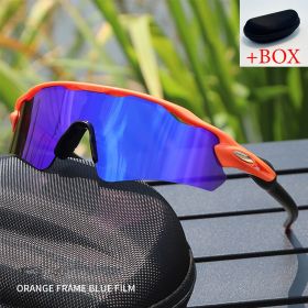 Sport Sunglasses Cycling Glasses +Box for Men Women TR90 Frame With HD Lens Anti-Glare For MTB Running Driving Fishing Men's (Lenses Color: I And Box)