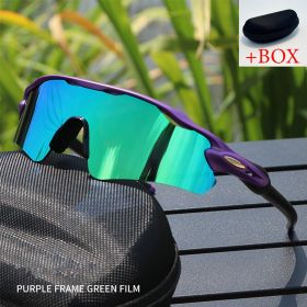 Sport Sunglasses Cycling Glasses +Box for Men Women TR90 Frame With HD Lens Anti-Glare For MTB Running Driving Fishing Men's (Lenses Color: H And Box)