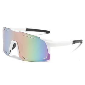 Sports Wrap Around Sunglasses For Women Men Large One Piece Sun Shades For Cycling Fishing Skiing Fashion Sun Glasses UV400 (Lenses Color: WHITE)