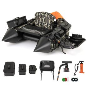 Portable Fishing Boat with 3 Detachable Storage Boxes (Color: camouflage)